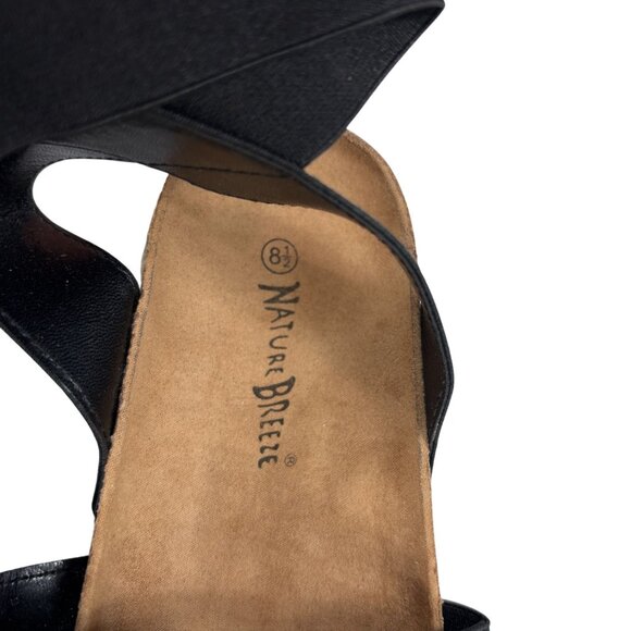 Nature Breeze Womens Strappy Black Espadrille Sandals Size 8.5 Comfortable Summe - Picture 7 of 8